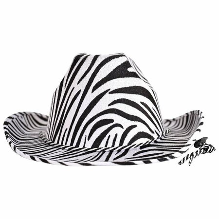 GOLDENGIFTS Zebra Print Cowboy Hat, 6PK GO2795491